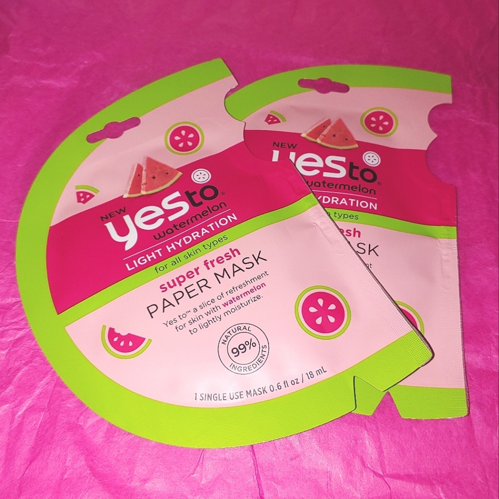 $5 Set of 2 Yes To Watermelon Super Fresh Paper Mask Sheet Masks Yesto